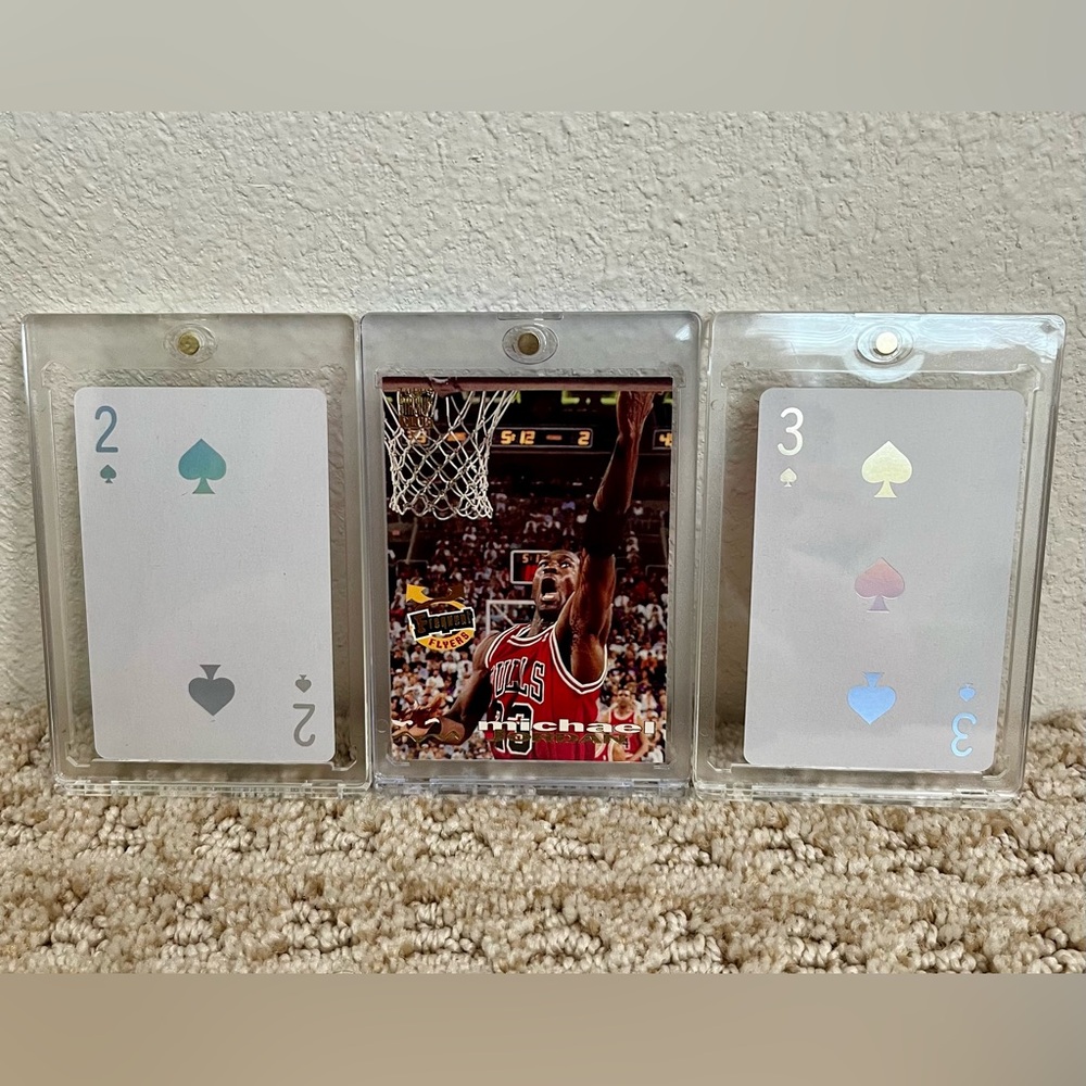 1994 Topps Stadium Club #181 MICHAEL JORDAN Card & 2 DIOR JOY Holographic Cards